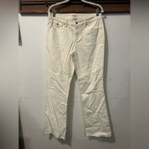 Liz Claiborne Womens Slim Bootcut White Denim Jeans - Size-6 (1479)